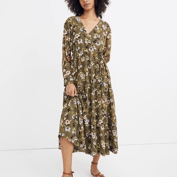 Madewell Dresses & Skirts - NWOT Madewell Cinch Waist Tiered Midi Dress in Wildblooms Small